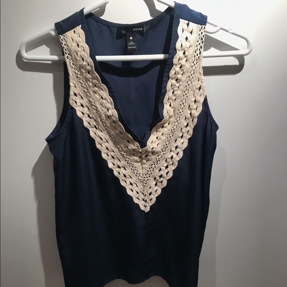 Aqua crochet blouse
